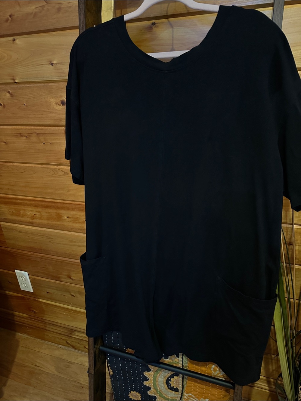 Fashion brand Black Short-Sleeve onsie romper with Front Pockets